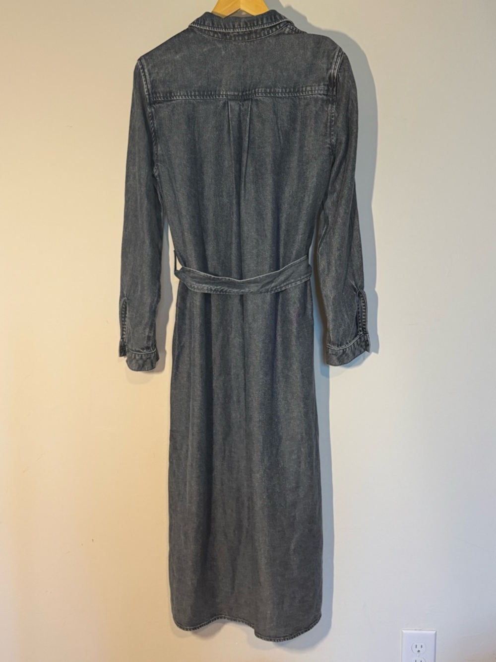 Cloth & Stone Denim Shirt Dress Lyocell Button Front Midi Roll Tab M - Picture 4 of 7